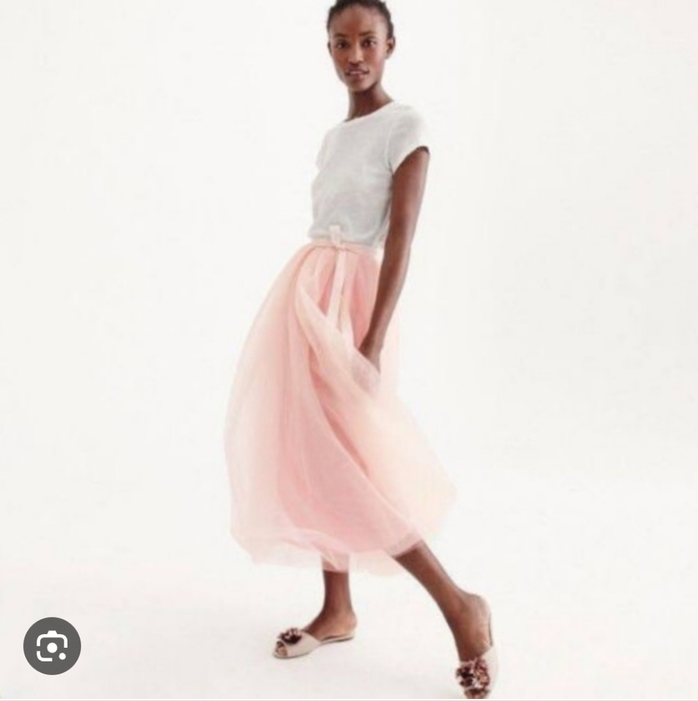 J Crew Pink Tulle full length skirt